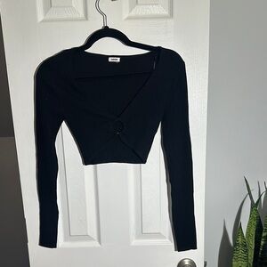 Garage Black Crop Fitted Bodysuit